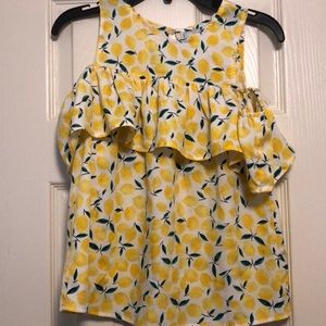 Girls Short Sleeve Cold Shoulder Top